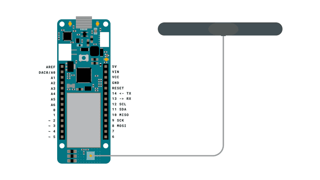 Simple circuit with the board and antenna.