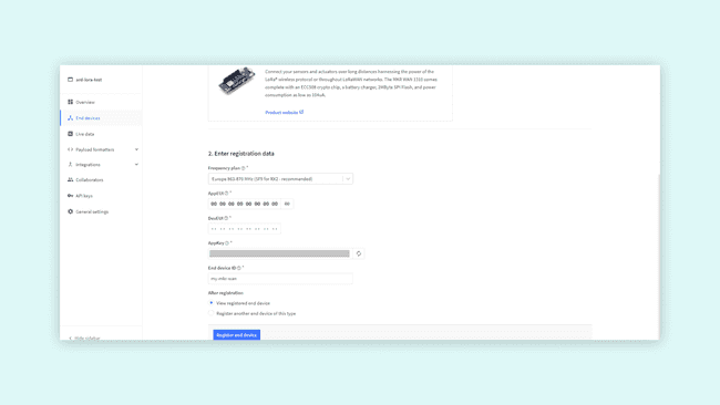 Second step of registering device