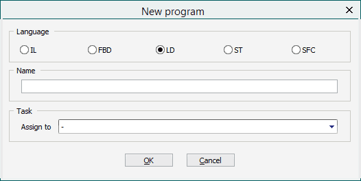 Set up pop-up when creating a new program