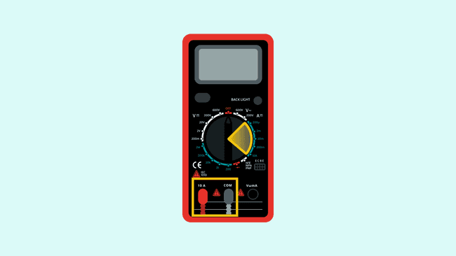 Multimeter configured to read current