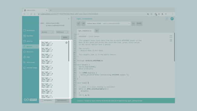 Serial Monitor output.