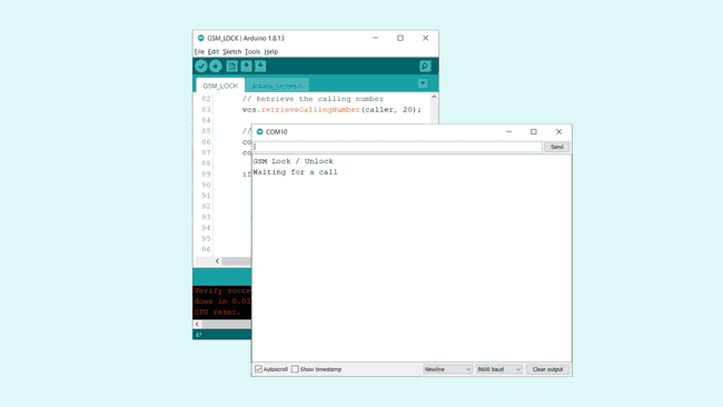 Offline editors serial monitor, waiting for a call.