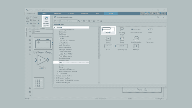 Adding Display Block to Simulink Model